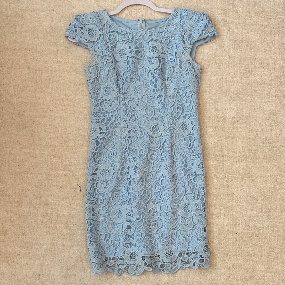 Elegant Blue Lace Dress